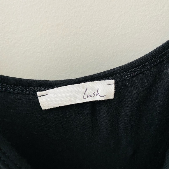 Lush Polkadot Ruffle Dress Black/Gray Sz Medium - Picture 4 of 9